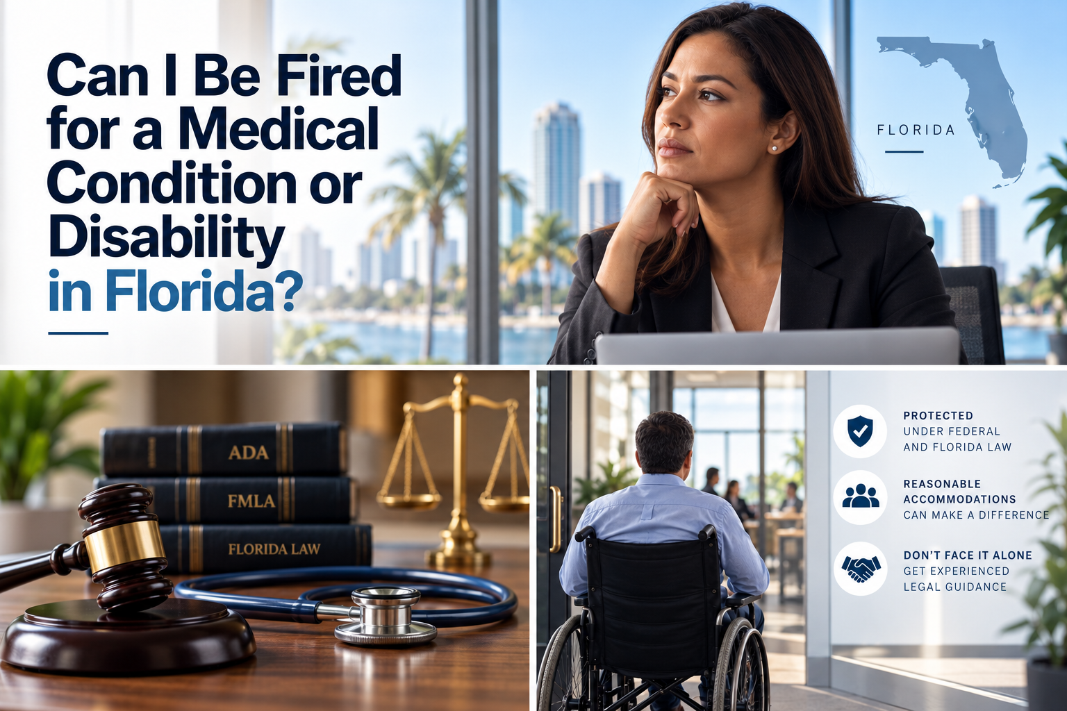 Can I be fired for a disability in Florida? ADA, FMLA and Florida law protections and reasonable accommodations — WLT Law Firm, Fort Lauderdale.