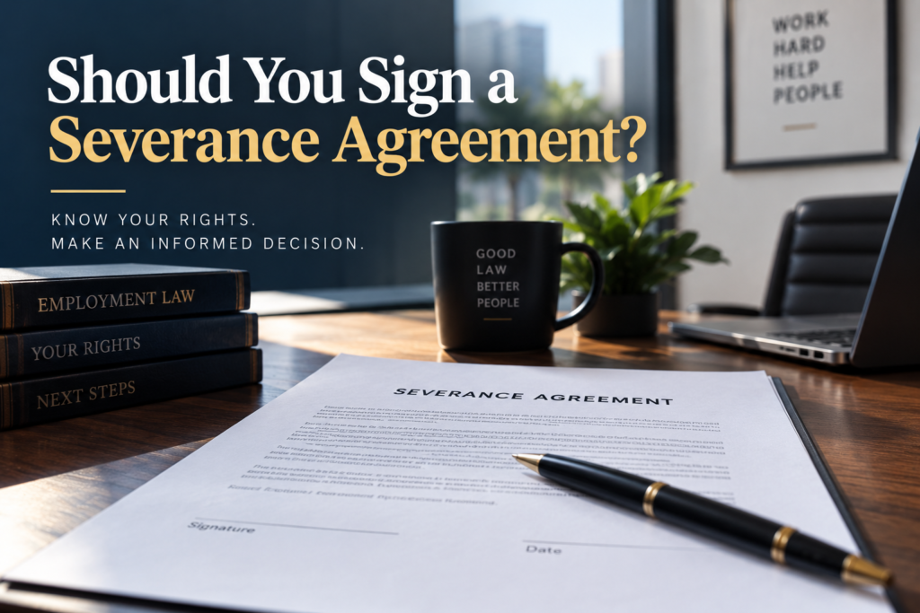 Should you sign a severance agreement in Florida? What to know before signing — WLT Law Firm, Fort Lauderdale.