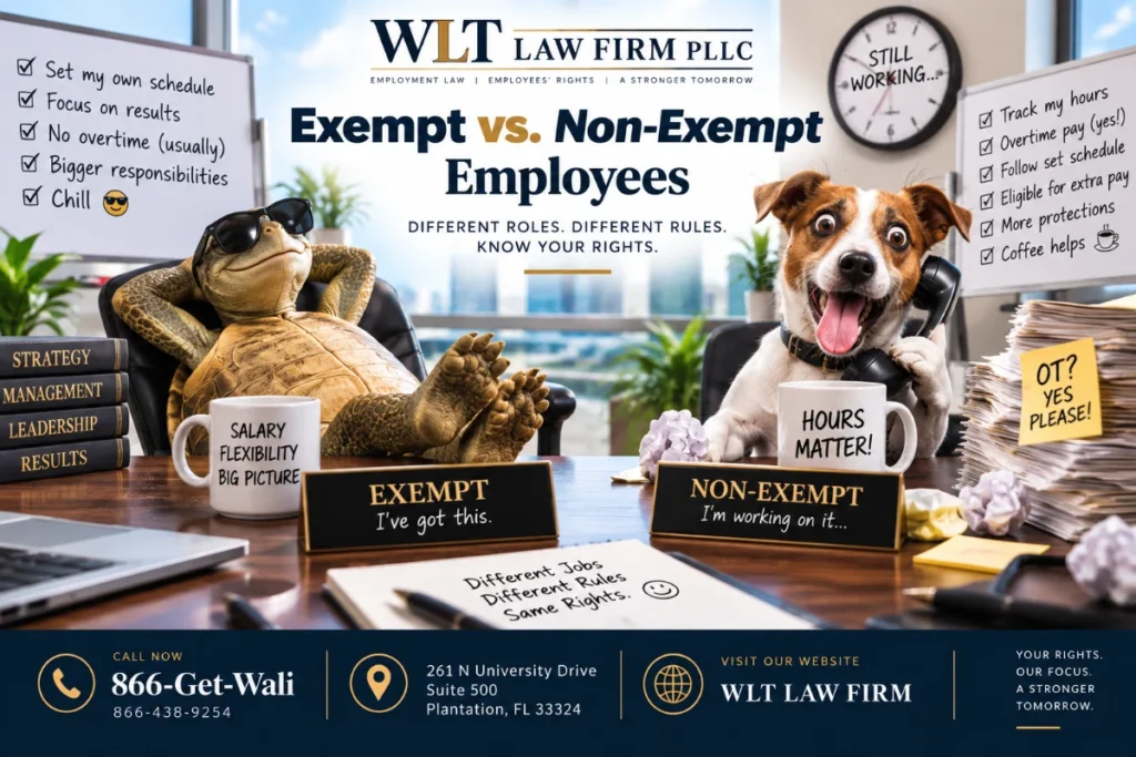 Exempt vs non-exempt employees in Florida overtime rules for Broward County workers
