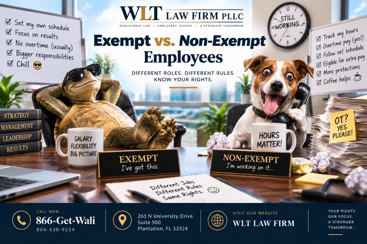 Exempt vs non-exempt employees in Florida overtime rules for Broward County workers